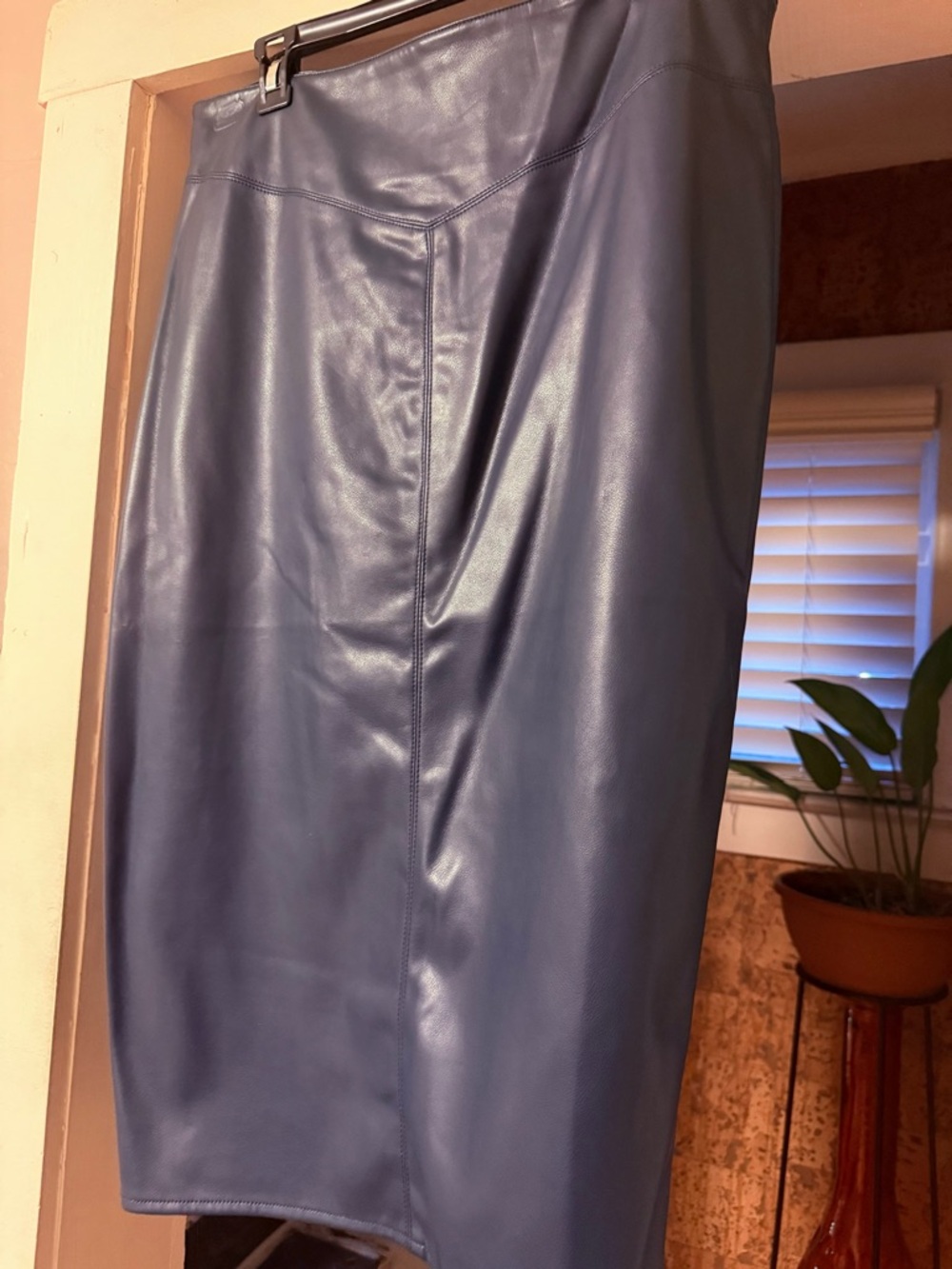 City Chic Deep Teal Faux Leather SKIRT sz14